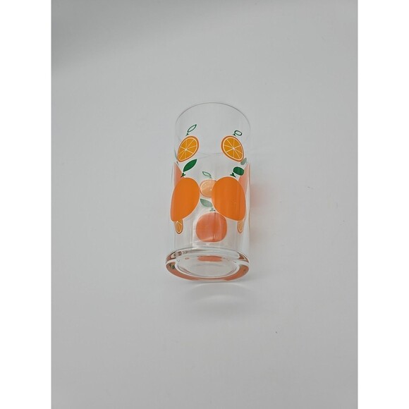 Swanky Orange Decorated Juice Tumbler  Mid-Century Glass Rare Find Pristine - Picture 12 of 12